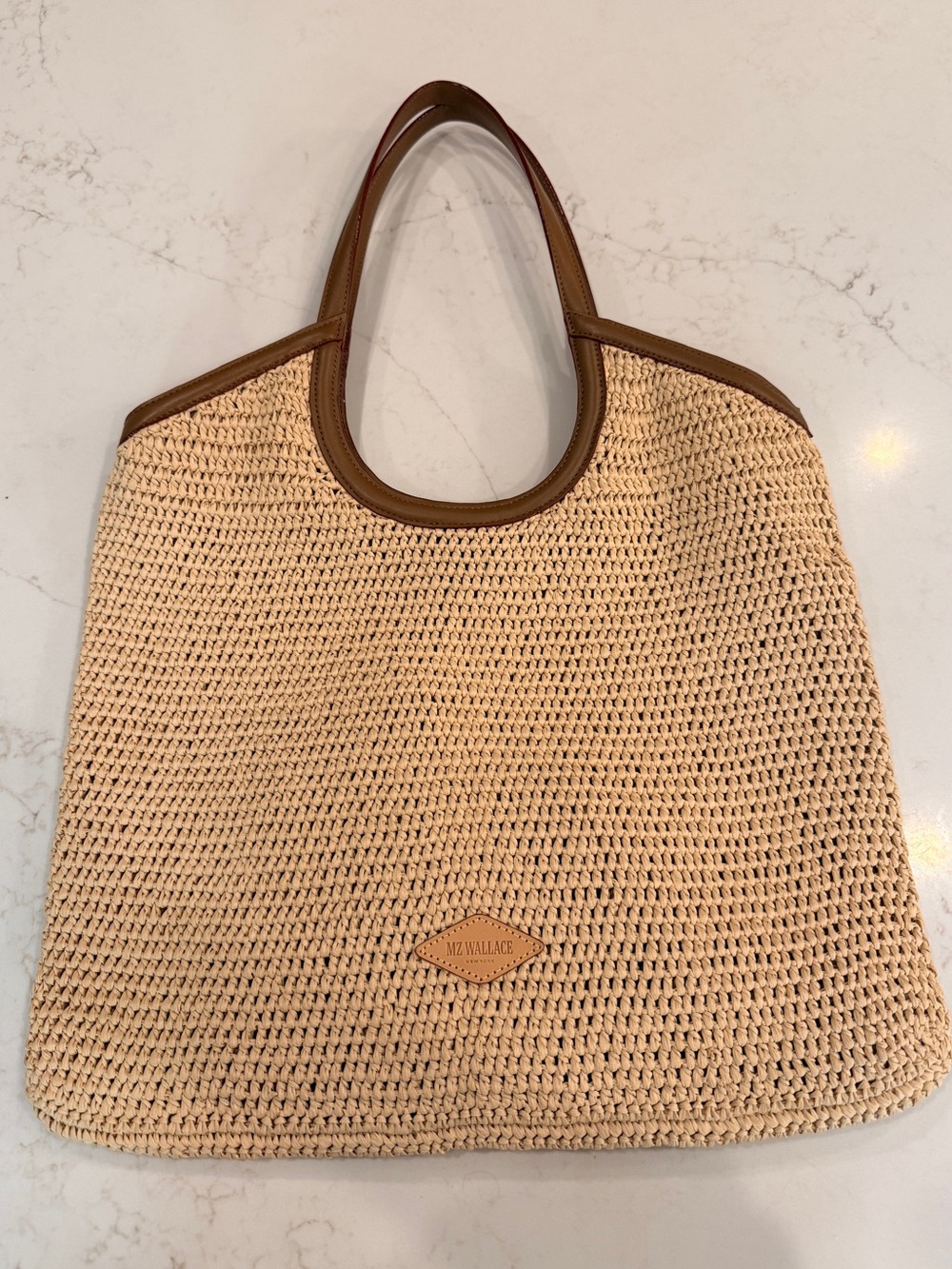 MZ Wallace Camel Large Crochet Georgica Tote
